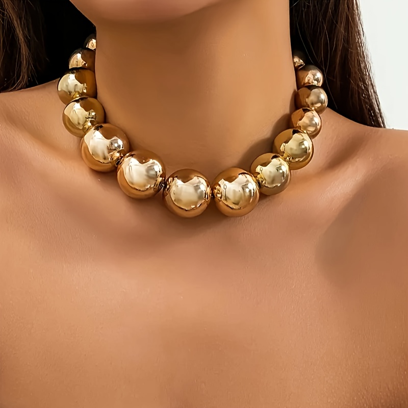 

Vintage Punk Style Resin Bead Choker Necklace, Geometric Bead Design, Ideal For & Gift-, Valentine's Day - All Compatible