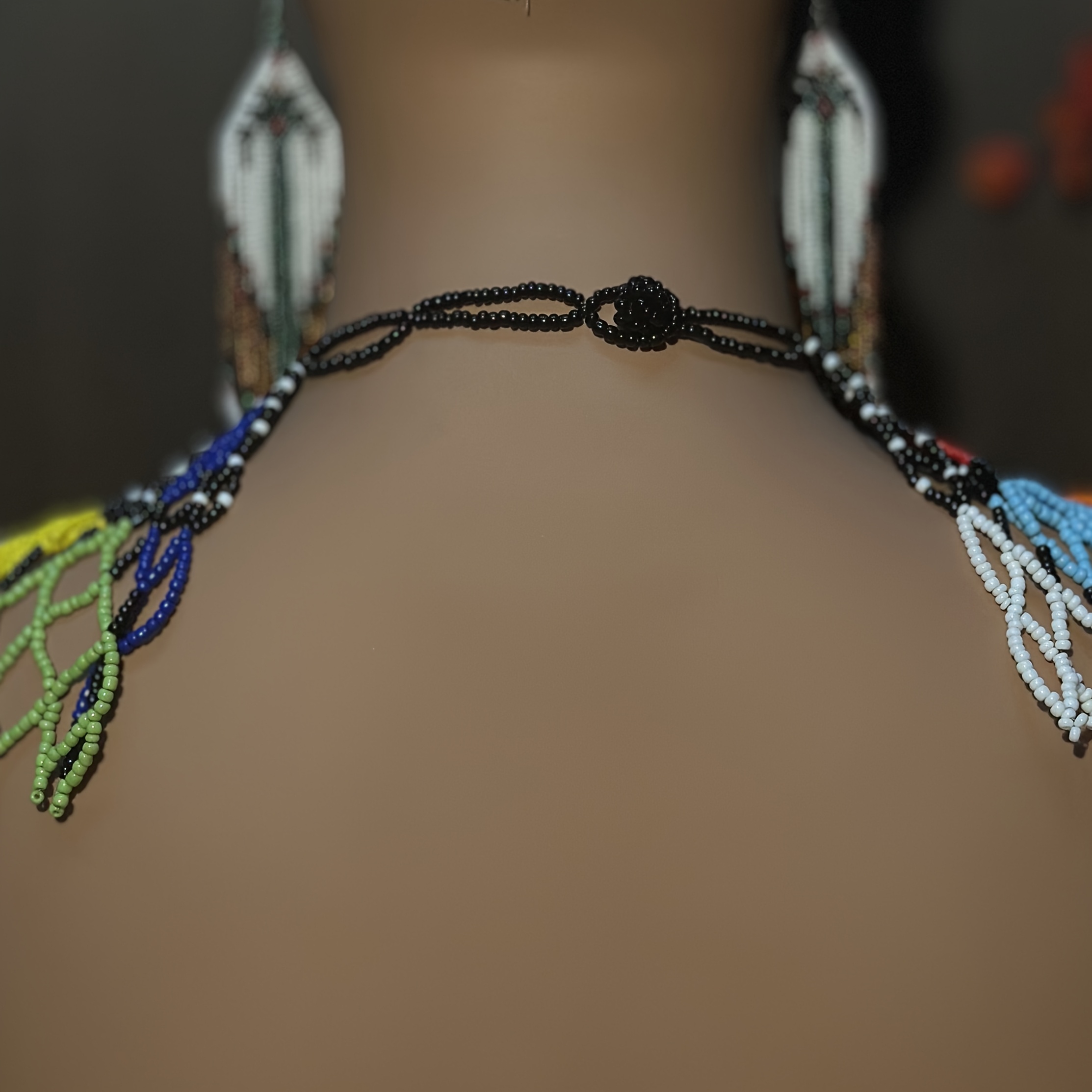 AHAYA Bohemian Style Beaded Necklace & Earring Set
