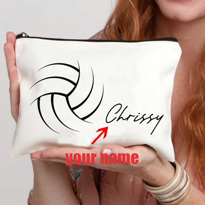 

Volleyball Makeup Bag - , Polyester Cosmetic For & Toiletries, -free - Personalized