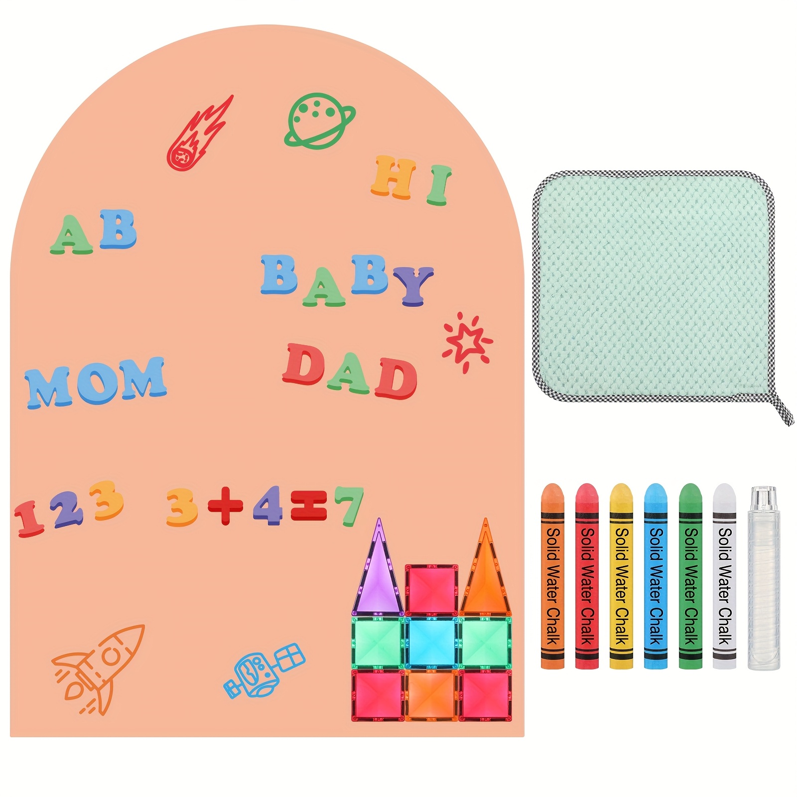 magnetic chalkboard for wall magnetic wall decal with pastel markers dishcloth and chalkboard wallpaper sheets for   playroom camel pink 24 x 32 inches