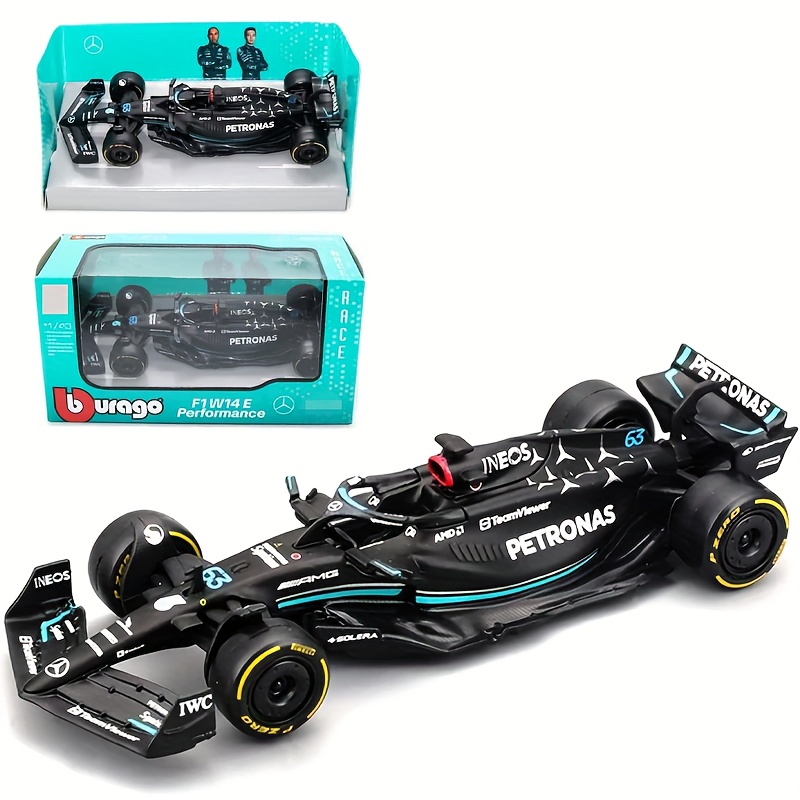 Authorized Burago 2023 1:43 Scale Model of The Mercedes-Amg Performance F1 Team W14 Cars #44 And #63, a Die-Cast Racing Collectible Toy Gift.