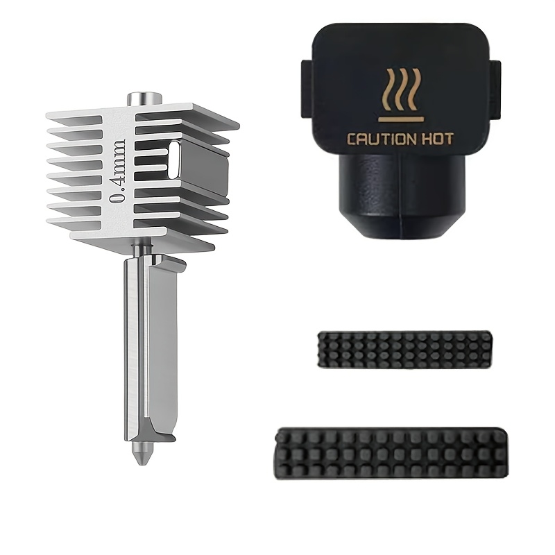 TEMU Hotend de 0.2Mm/0.4Mm/0.6Mm/0.8Mm para Impresora 3D A1/A1 Mini, Hotend con Cubierta y 2 Cabezales de Limpieza, Extruder Hot End para A1/A1 Mini,