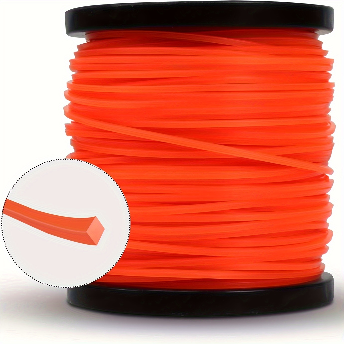 

Heavy-duty Nylon Trimming Line, 2.4mm - Square/round Cut For Lawn Mowers, 328ft Long, Orange High-strength Replacement Rope, Lawn Mower Accessories