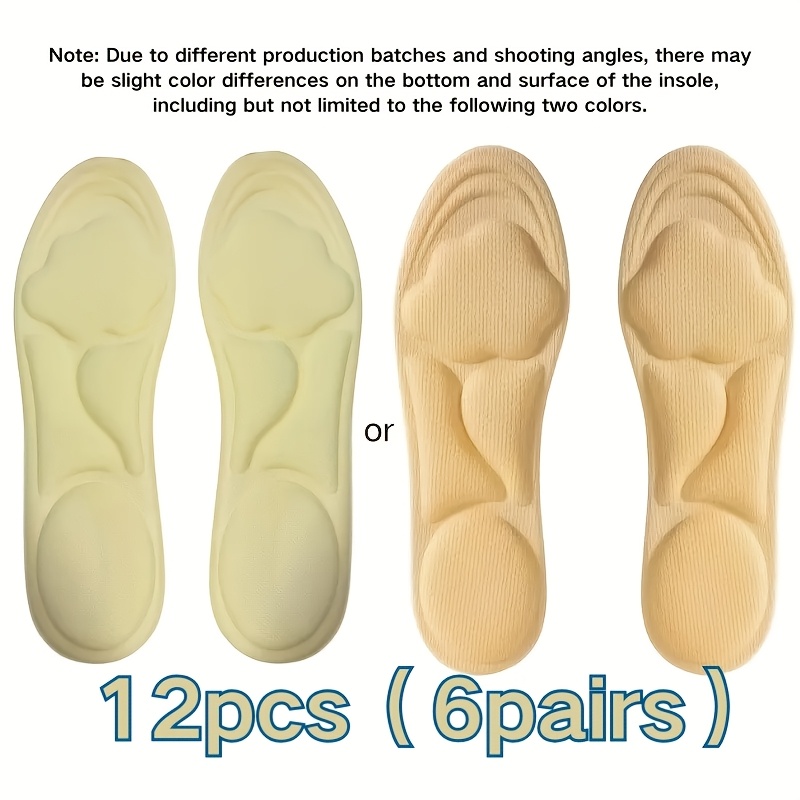 E-shop 6 Stück (12 Stück) Atmungsaktive, Bequeme Einlegesohlen, Damen High Heels, Sportschuhe, Freizeit Einlegesohlen, Schuheinlagen, Damen Alltags