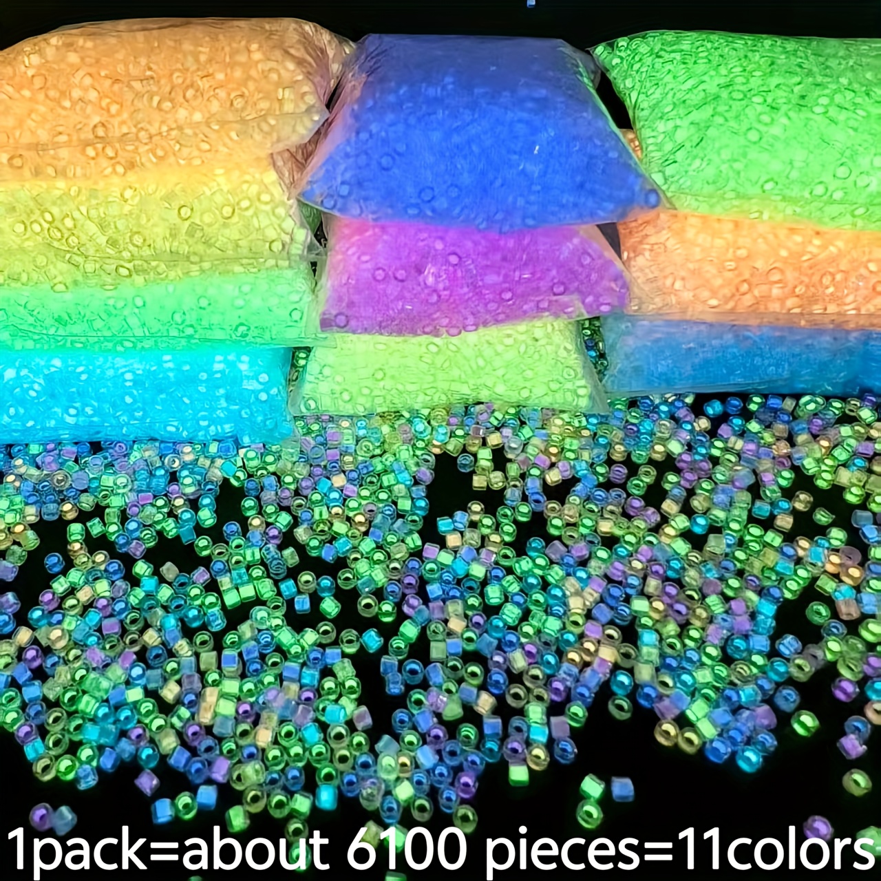 Image of 6100pcs 2.5mm -dark Glass Seed Beads, 11 Colors, Bohemian Style, Glow Beads For Jewelry Making, Fashionable Bracelets, Necklaces, Rings, Handicrafts, Individually Packaged Decorative Beads