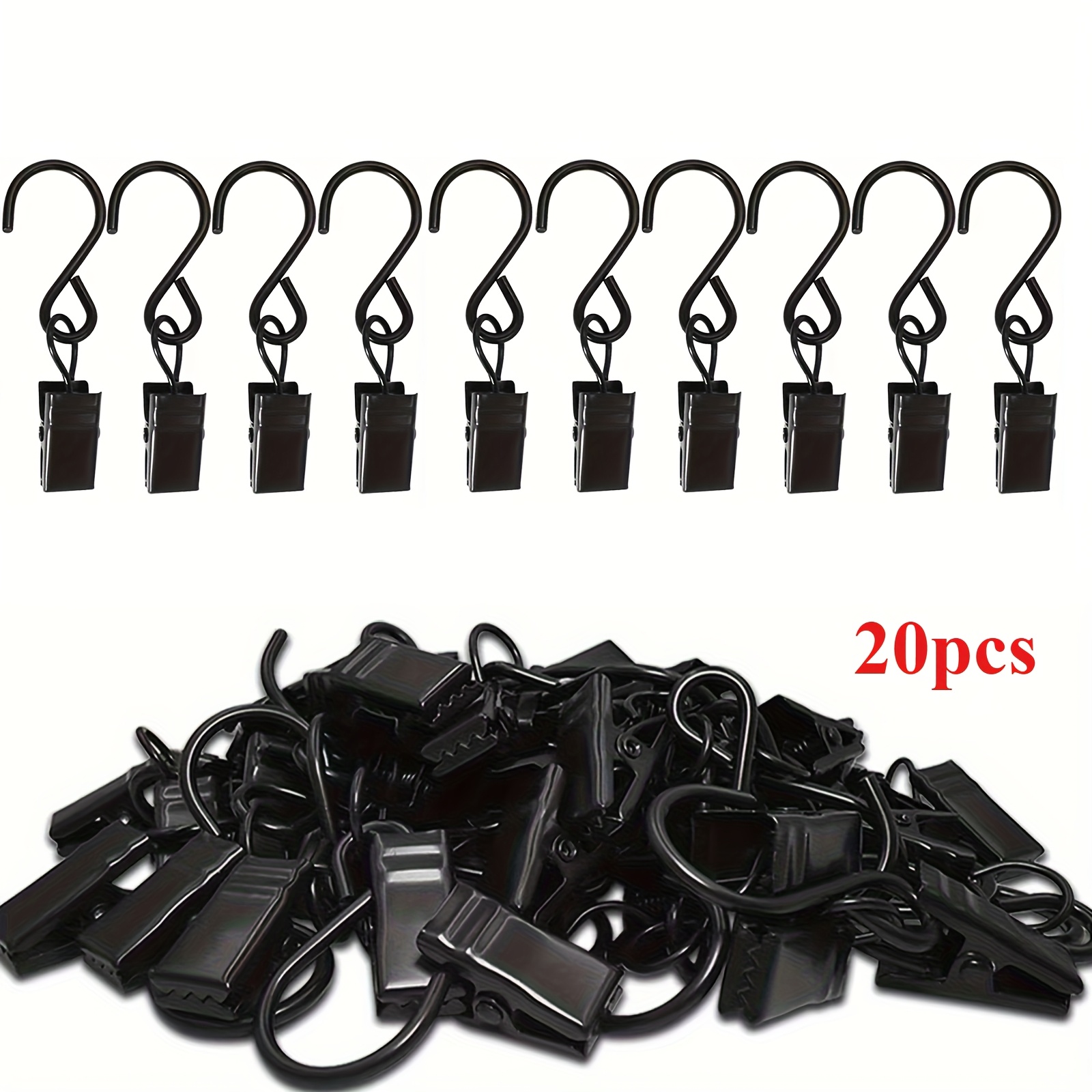 E-shop 20 Stück S-förmige Haken für Vorhänge, Haken für Abtropfspülen Campingzelte, Kunst- Bastelanzeigen, Garten- Hofdekorationen