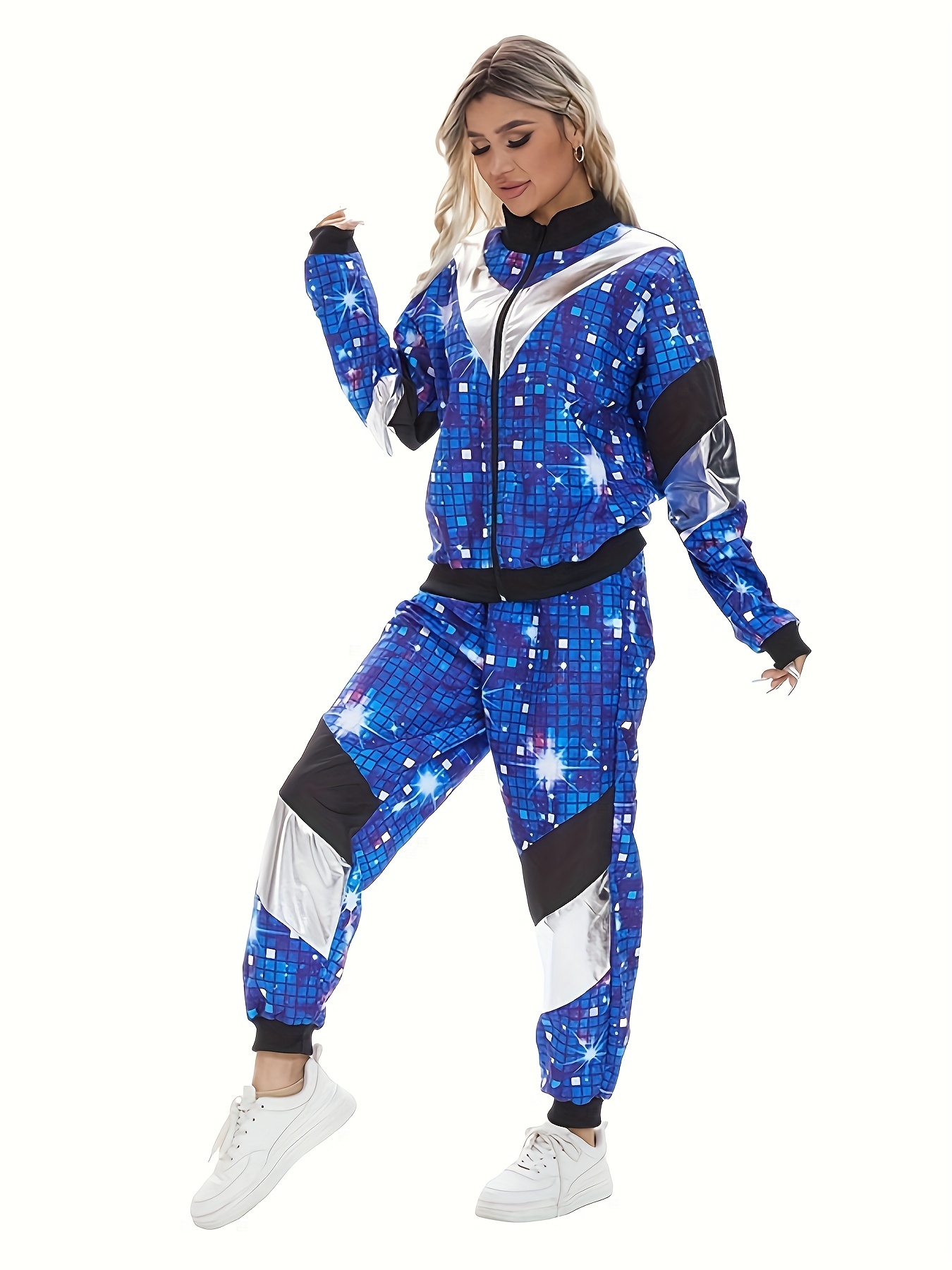 Party Outfit 90's Tracksuit Womens Color Block 90s Fashion