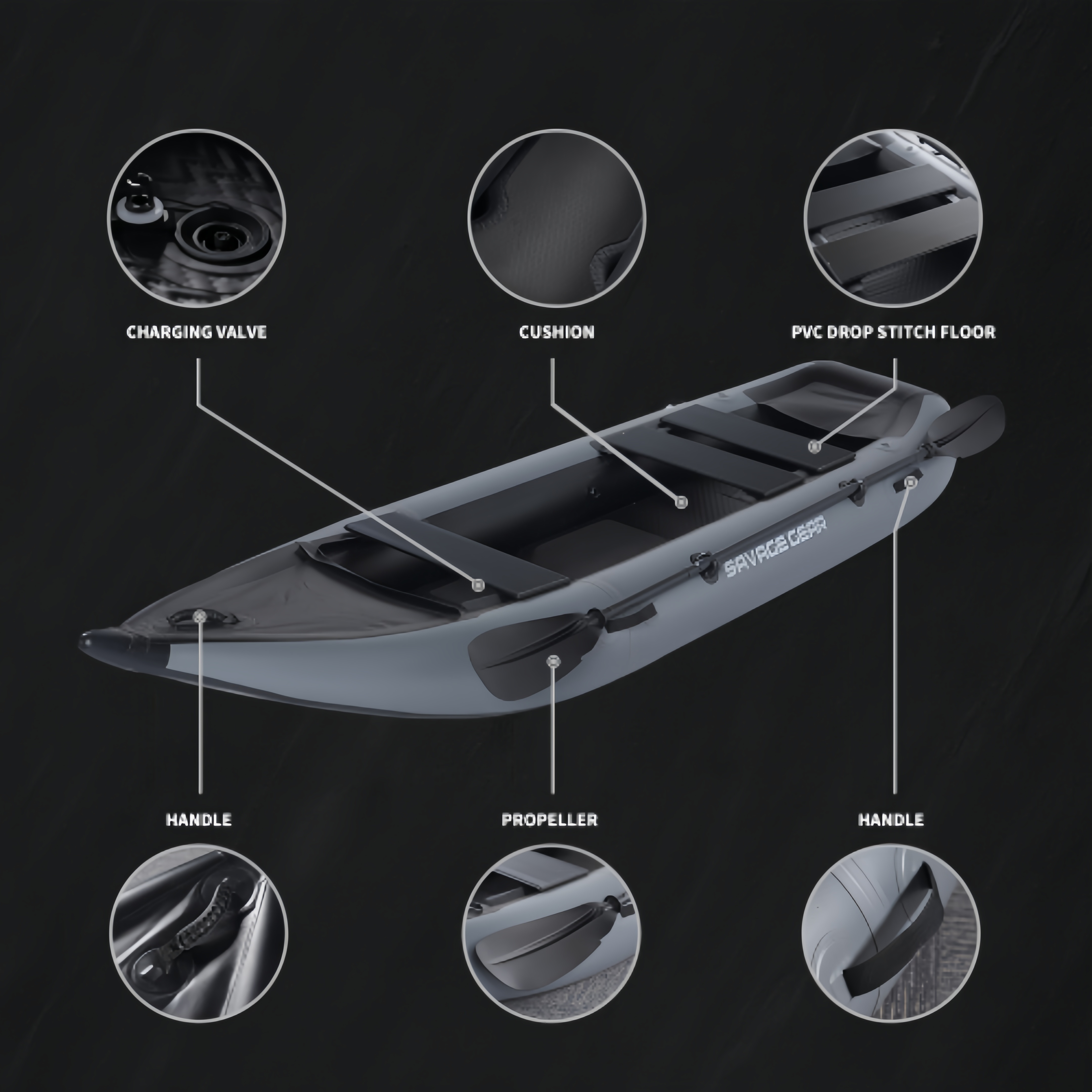 1pc Inflatable Fishing Kayak - Lightweight and Durable Single Person Boat  for Fishing and Recreation