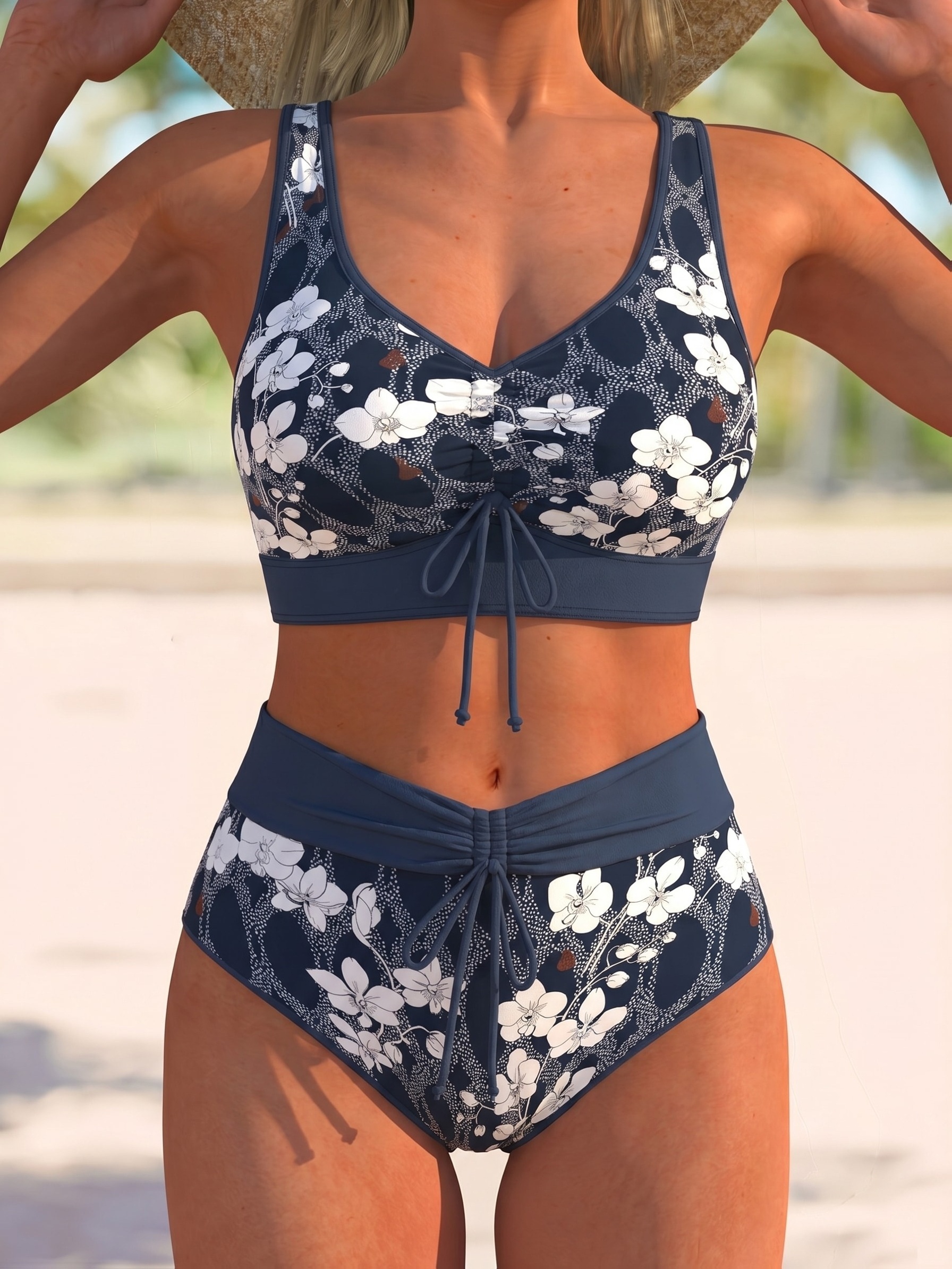 womens vacation cherry   printed   bikini set