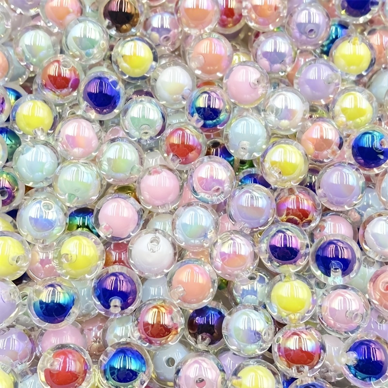 E-shop 52 Stück 10mm AB Bunte Perlen Innen Perlen, Acryl Perlen, Perlen, Armbänder, Halsketten, Dekorationen. Festival Geschenk