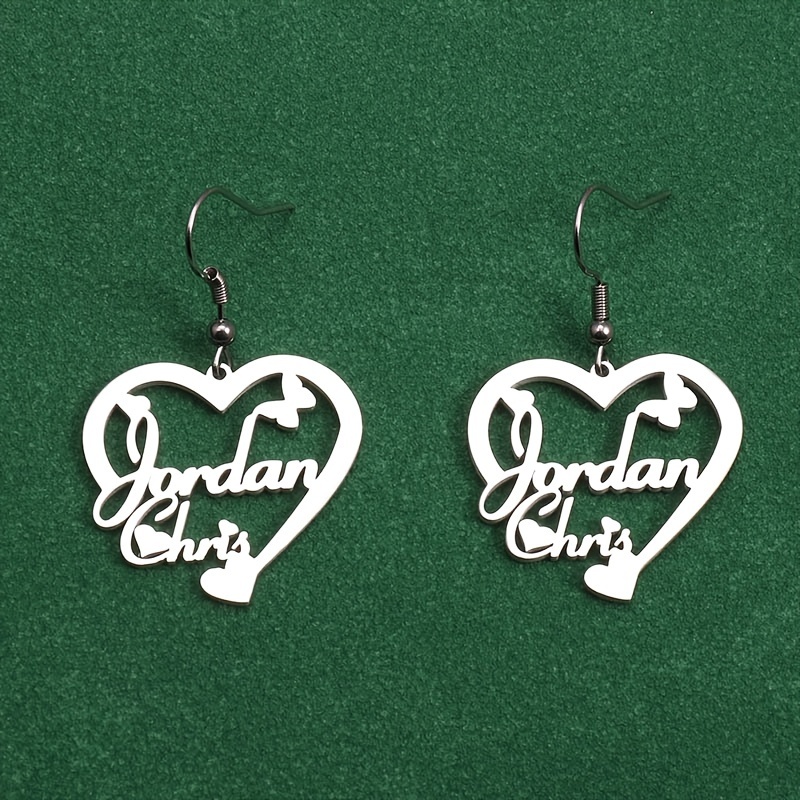 

Customized Dangle Earrings Made Of 304l Stainless Steel Trendy Just Send Us , And Get Your Personalized Jewelry