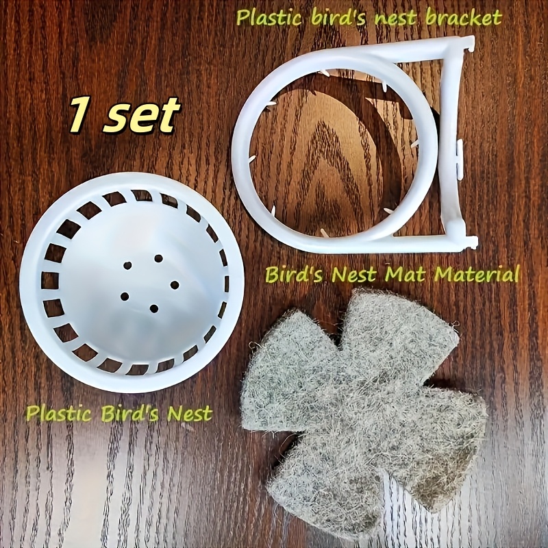 E-shop 1 Set Langlebiges Vogelzucht-Nest-Set (keine Eier Enthalten) - Hängendes Vogelhaus aus Kunststoff mit Sicherheitshalterung, weicher Nestmatte,