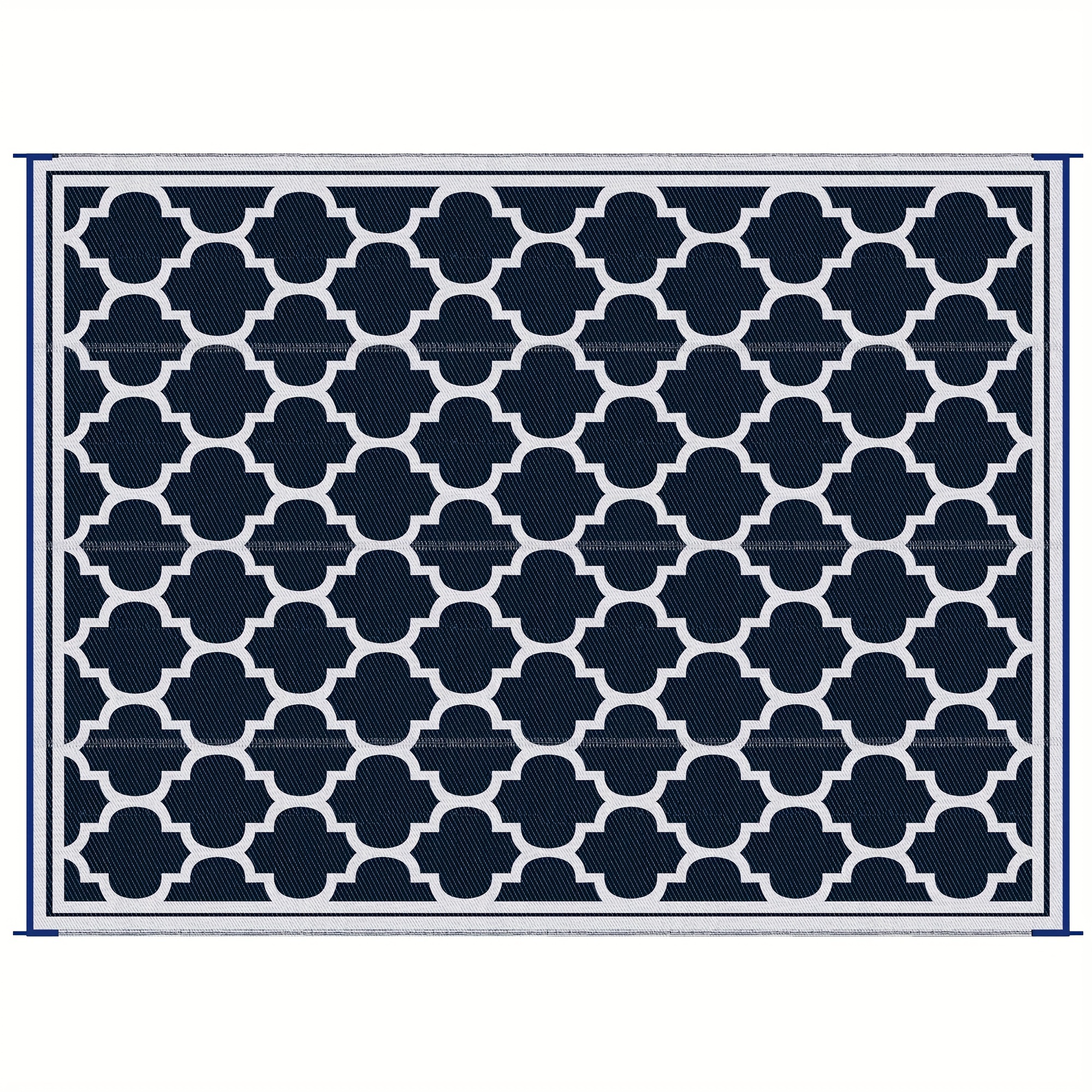 

Outsunny Reversible Outdoor Rug, 9' X 12' Waterproof Plastic Straw Floor Mat, Portable Rv Camping Carpet, Large Floor Mat For Backyard, Deck, Picnic, Beach, Blue & White