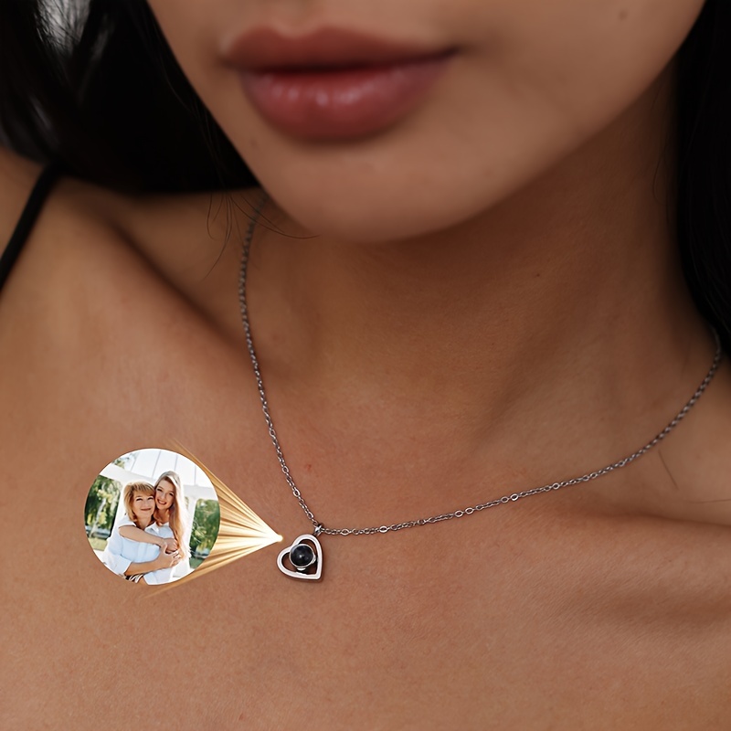 Personalized Heart Pendant Photo Necklace — Custom Gift for Loved Ones