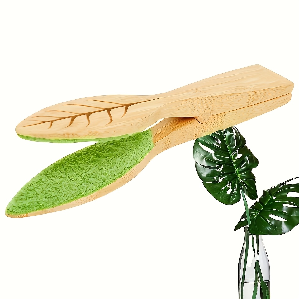 Image of 1/2/4pcs Leaf Cleaning Tongs, Green Plant Handheld Cleaning Brush, Leaf Cleaning Brush, Leaf Cleaner Tool, Cleaning Supplies, Cleaning Tool