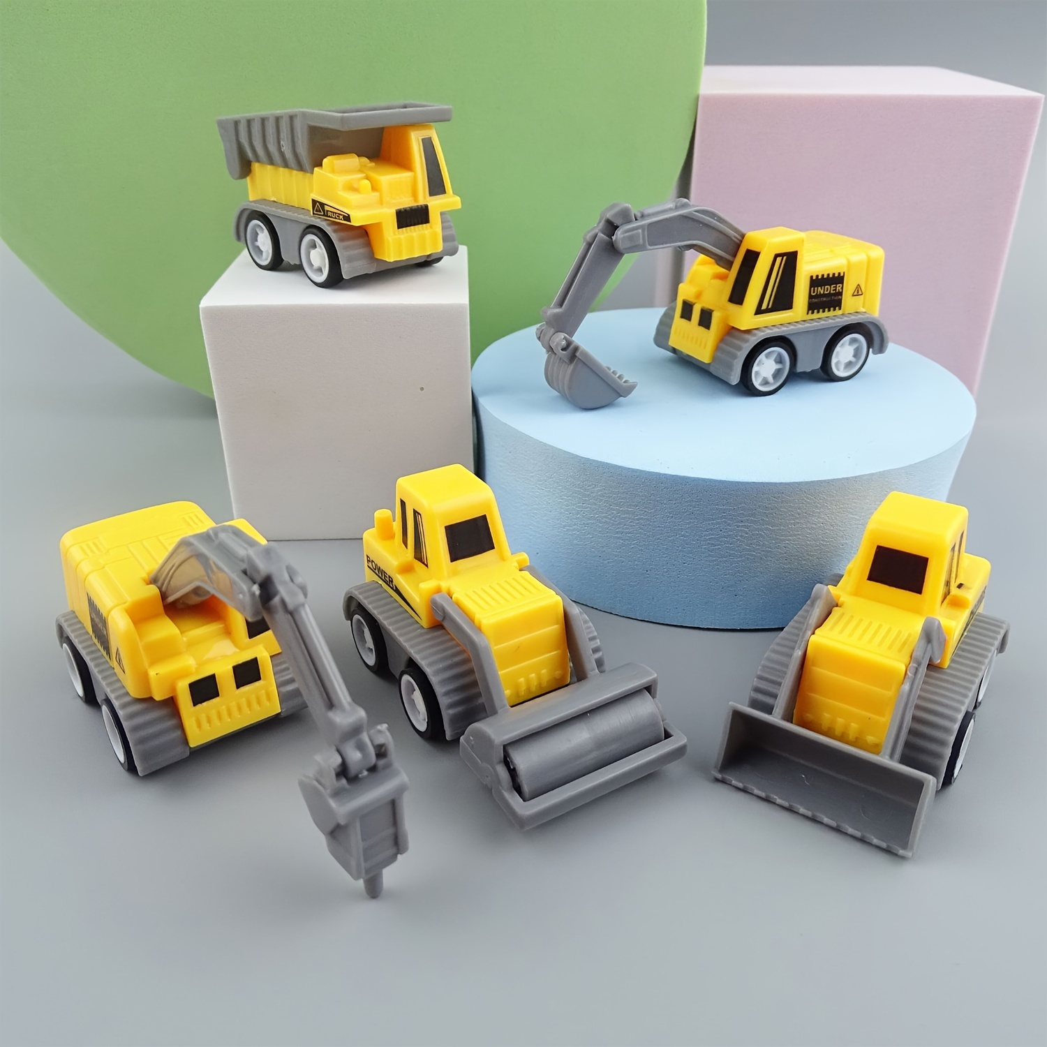 Image of 5pcs Bulk Engineering Trucks - Non-electric Toy Vehicles With Multicolor Plastic, Birthday Party Favors, Classroom Rewards, Christmas & Halloween Gifts For & (durable Role-play Vehicles) 20260401