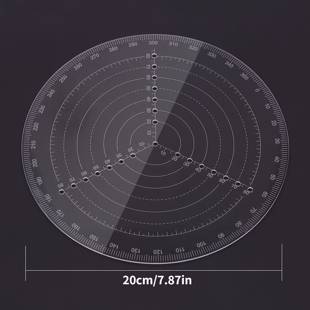 Precision Acrylic Center Finder For Woodworking With A Clear Circular Compass Measuring Tool, Ideal For Drawing And Carpentry