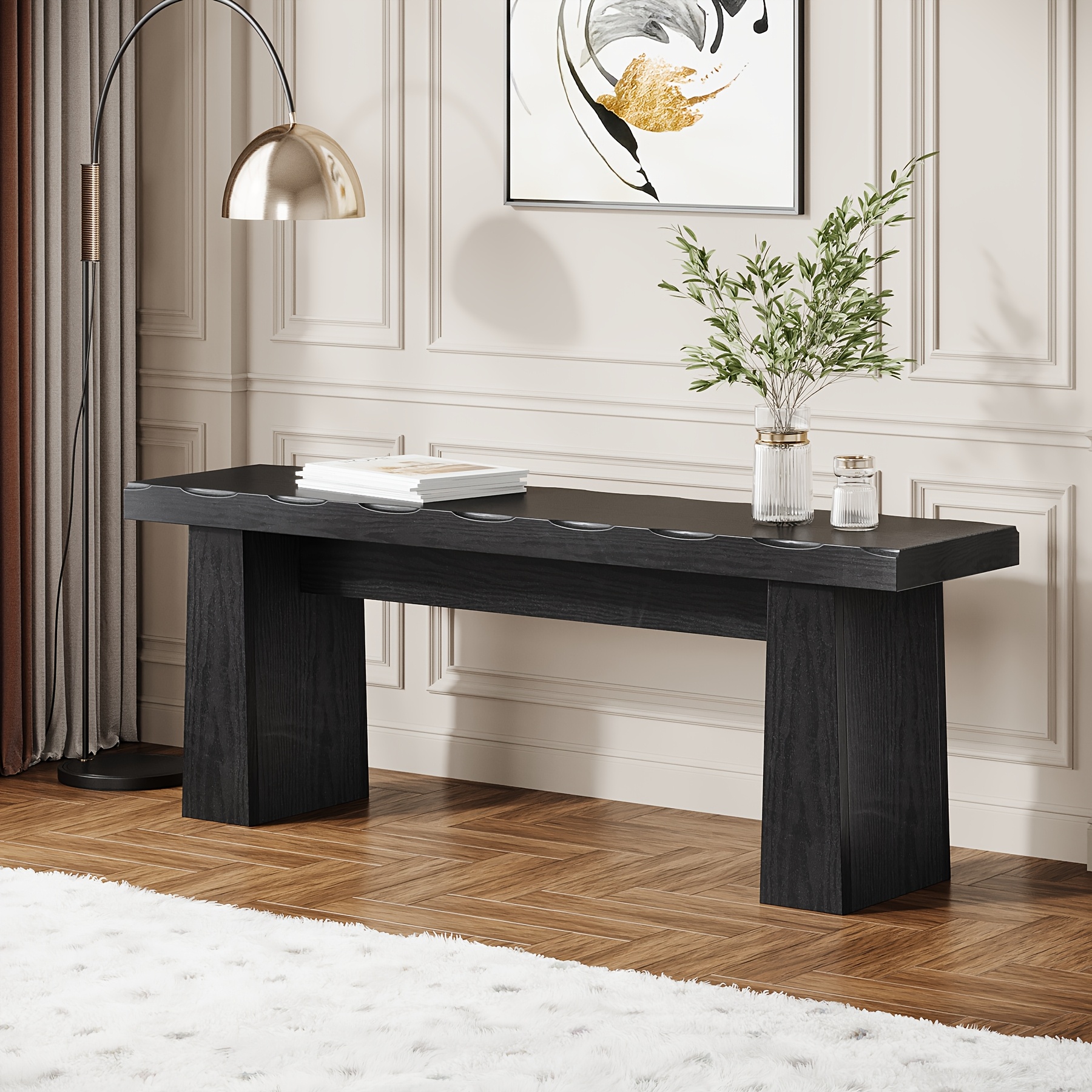 Contemporary Wooden Dining Bench