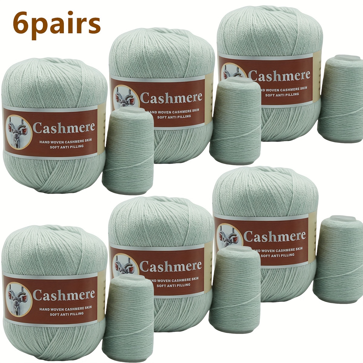Image of 6pairs Cashmere Yarn, Soft Warm Yarn For Crocheting And Knitting Hand-knitted Sweater, Hat, Scarf Companion Yarn High-end Yarn .58oz 4.23oz