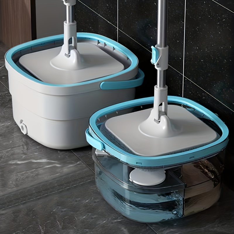 

1set Microfiber Spin Mop And With 4 Reusable Pads - Self-wringing, 360° Rotating Mop-head For Wet And Dry Floor Cleaning - Ideal For Living Room, Bedroom, Bathroom, Toilet, And Floor - Pet-friendly