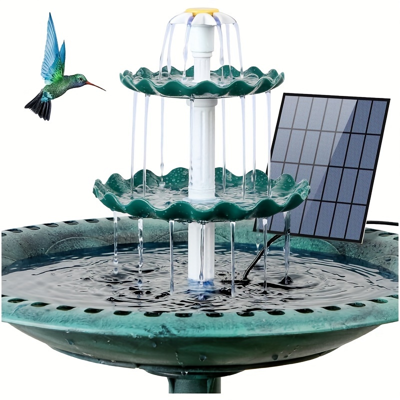 

3 Tiers Bird Bath With 3.5w Solar Pump, Diy Solar Fountain Detachable And Suitable For Bird Bath, Garden Decoration, Outdoor Bird Feeder