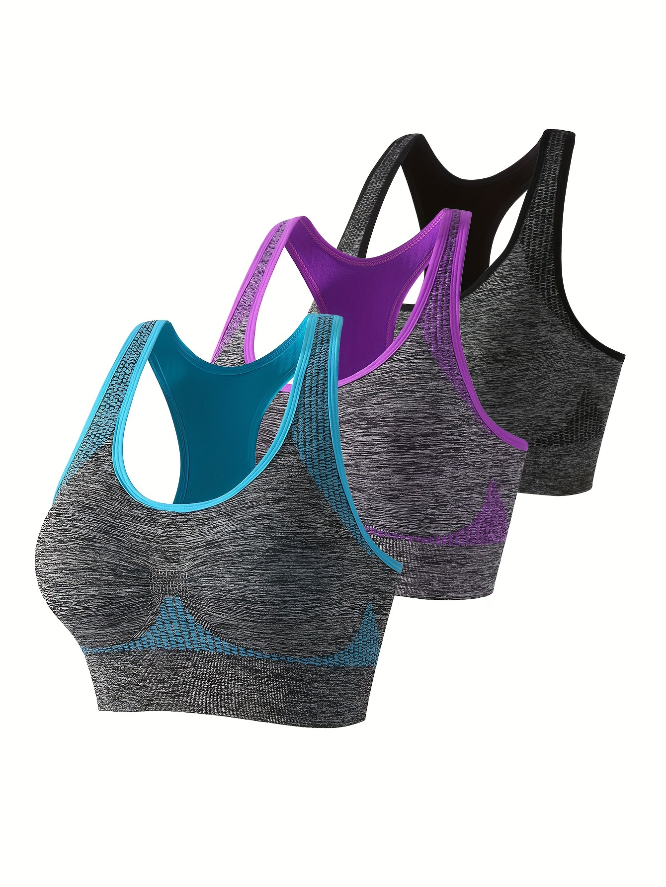 Tween Girl Contrast Binding Racerback Sports Bra