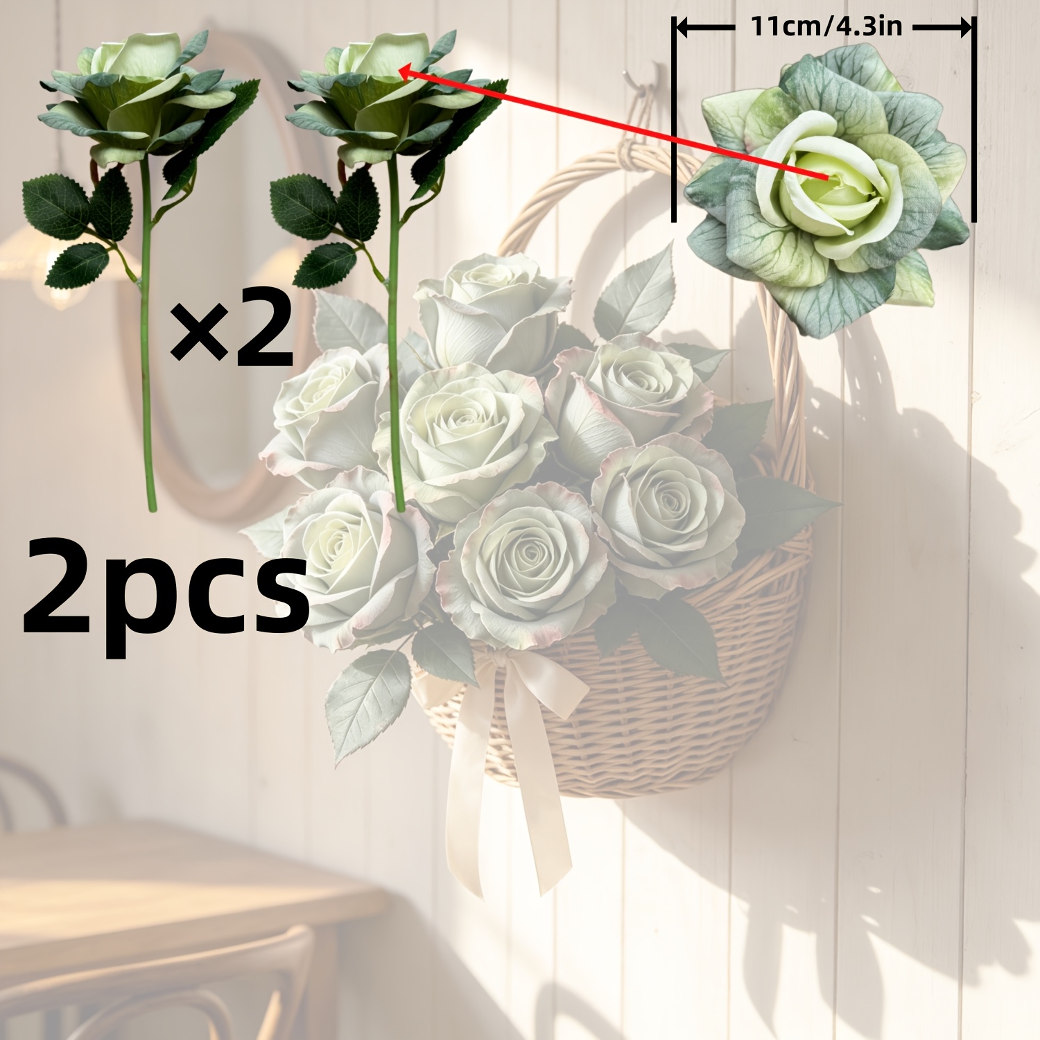 TEMU 11cm Large Artificial Flower - Gradient - 2pcs (recommended To Buy Multiple) With Exquisite Texture - High-end Artificial Flower - Realistic And