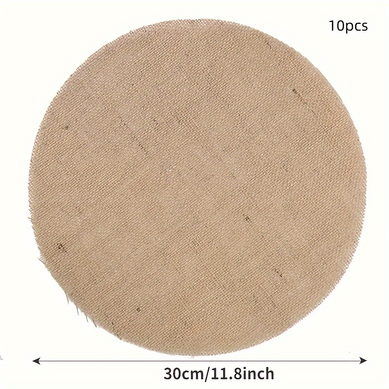 Image of 10pcs Rustic Burlap Placemats - Handmade Jute Table Mats For Weddings & Christmas, Heat-resistant Decorative Pads