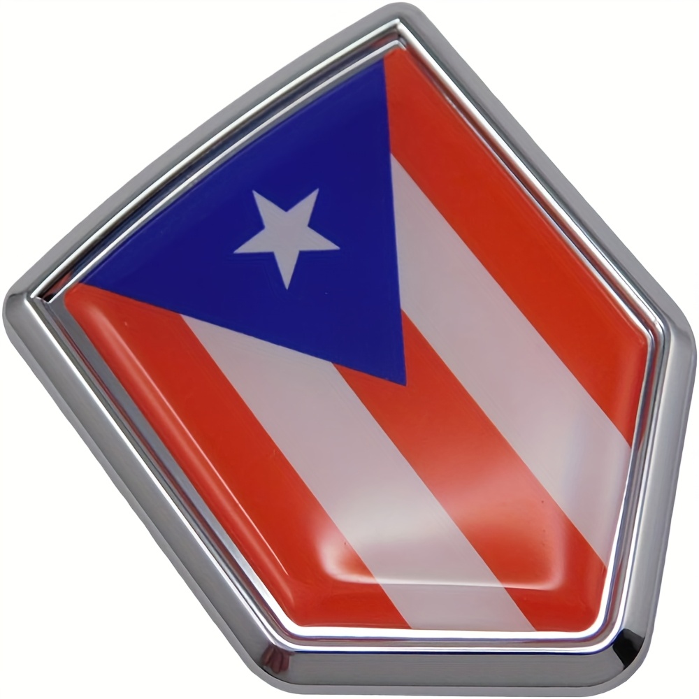 TEMU Chrome Decals Cbshd171 Puerto Decal Flag Motorcycle Shield Shape Sticker Bumper Badge Puerto Rican 3d