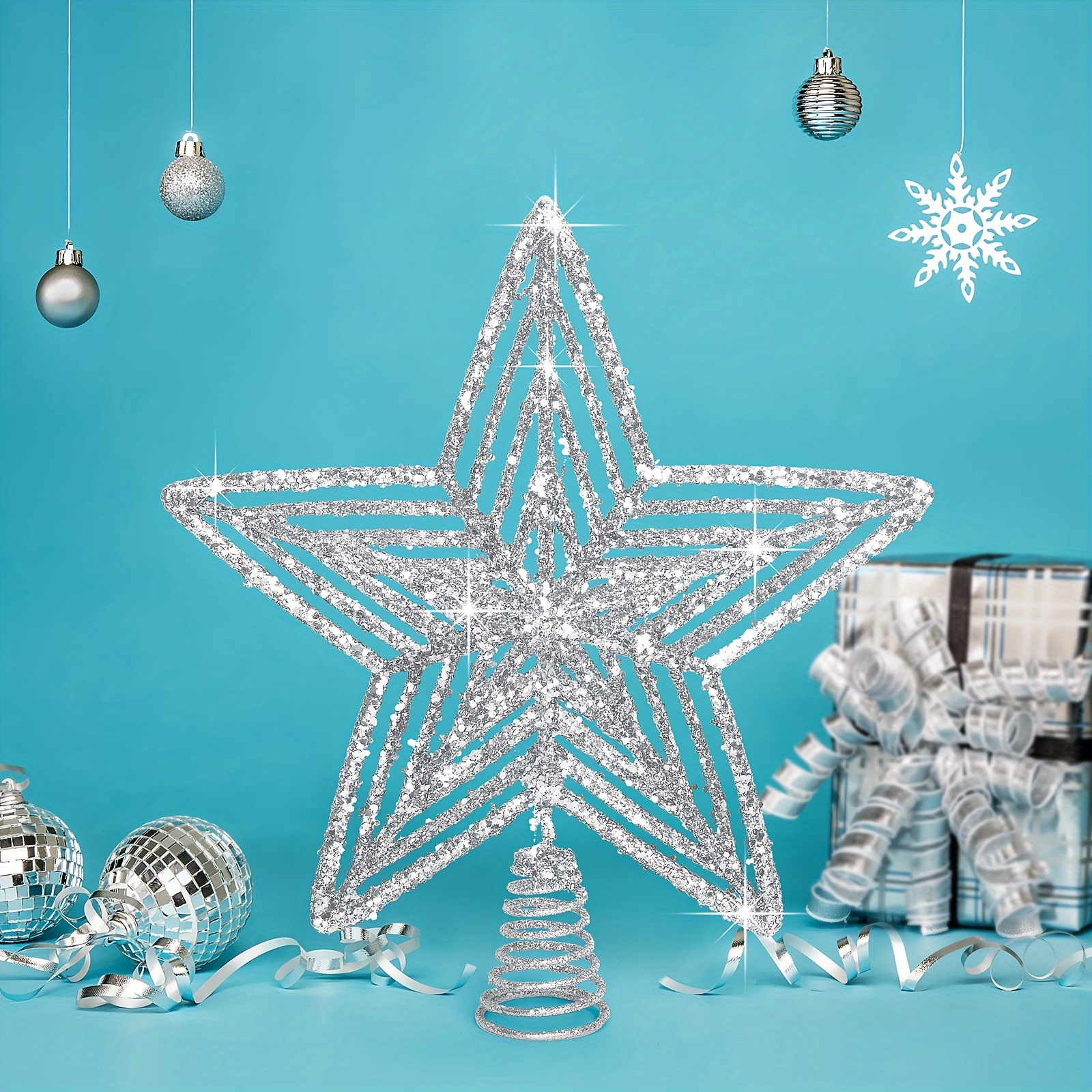 Image of 1pc, Christmas Star, 11.6-inch Christmas Tree Topper Decoration, For Christmas Decoration Winter Indoor Decor