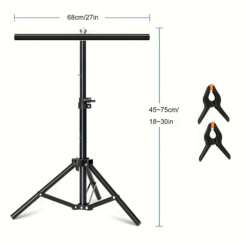 TEMU Photography Background Stand 30 Inches (approximately 76.2cm) Small T-shaped Stand Mini Stand Suitable For Studio Desktop Background Paper,