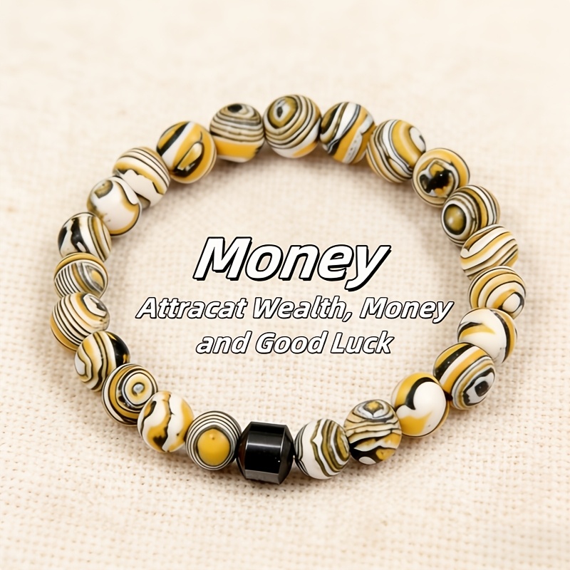 E-shop Ein stilvolles, elastisches Armband aus Malachitperlen, mit Natursteinen und im Bohemian-Stil, für den und ein ideales Geschenk für Familie und