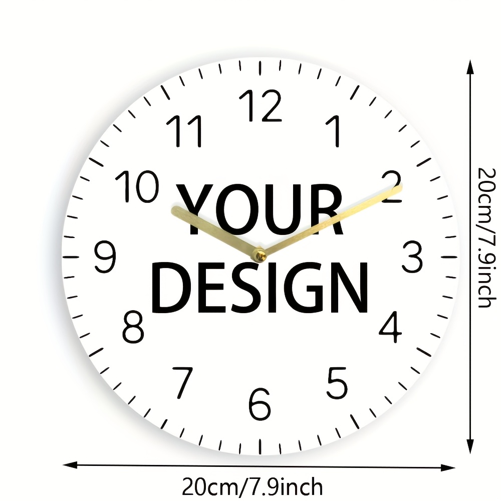 TEMU Custom Romantic Couple Photo Wall Clock Personalized Clock Face, Customized Wooden Quartz Silent Non-ticking Battery-operated Uv Printed Clock