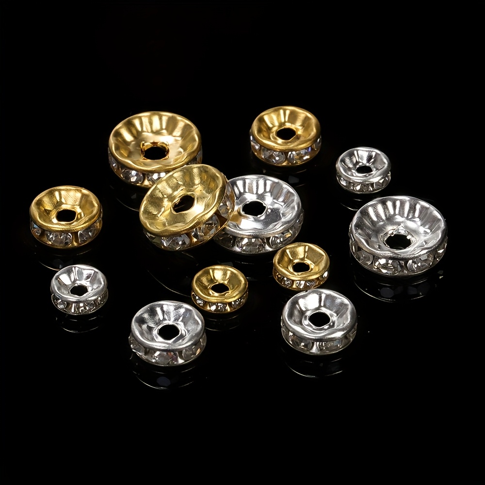 100pcs Iron Rhinestone Wheel Rings for DIY Jewelry Making