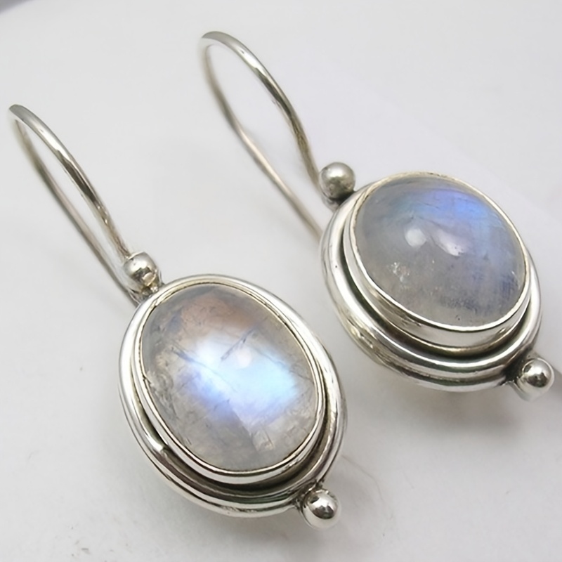 TEMU 1 Paire de Boucles d'Oreilles Ovales Géométriques, Boucles d'Oreilles Élégantes de Style Bohème, Douces et Délicates, Dotées d'un Design Luxueux