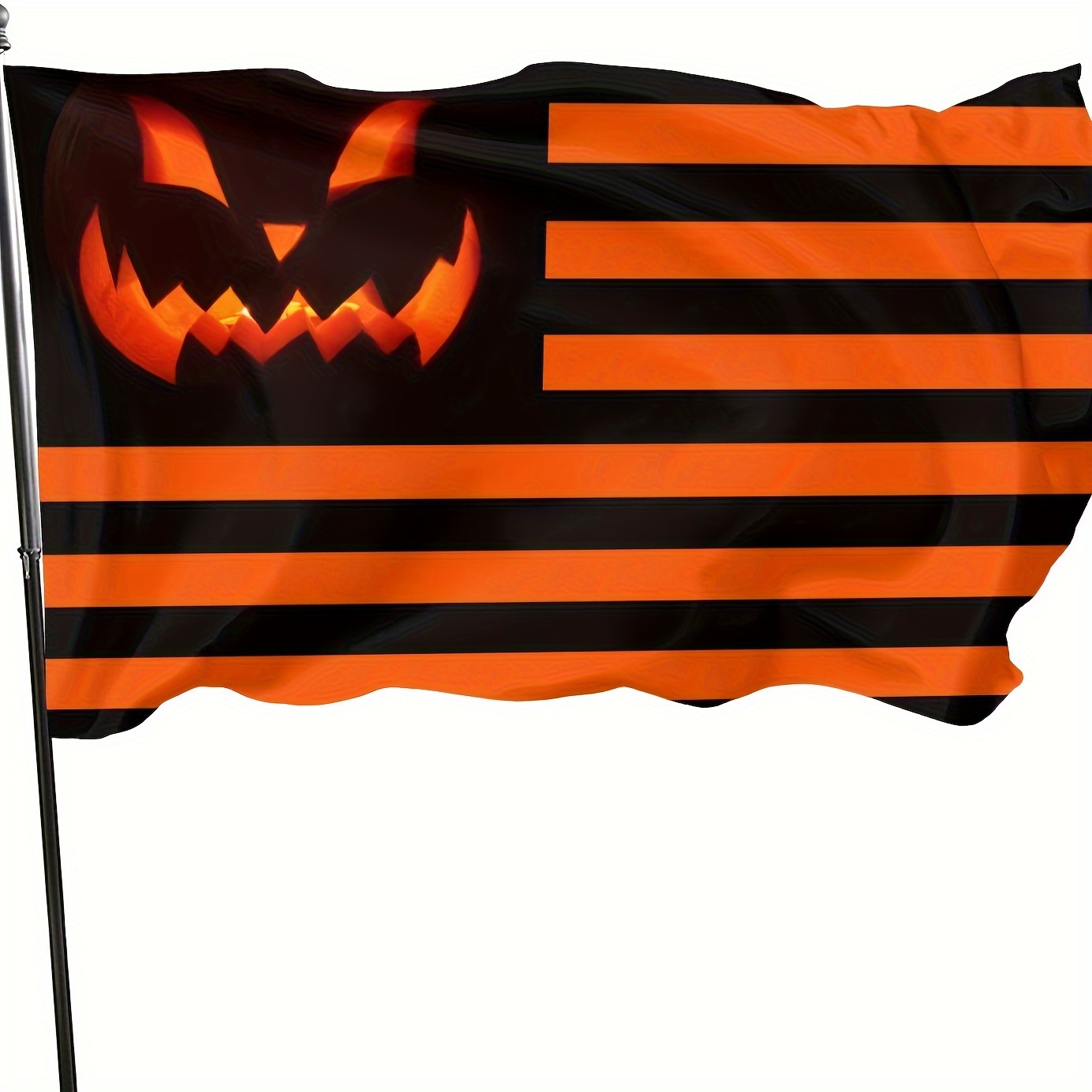 

Halloween Flag 3x5ft 90x150cm Smile Pumpkin Lantern Flag With Metal Grommets, Polyester Holiday For Halloween Party Garden Yard Home Decoration Indoor Outdoor (black)