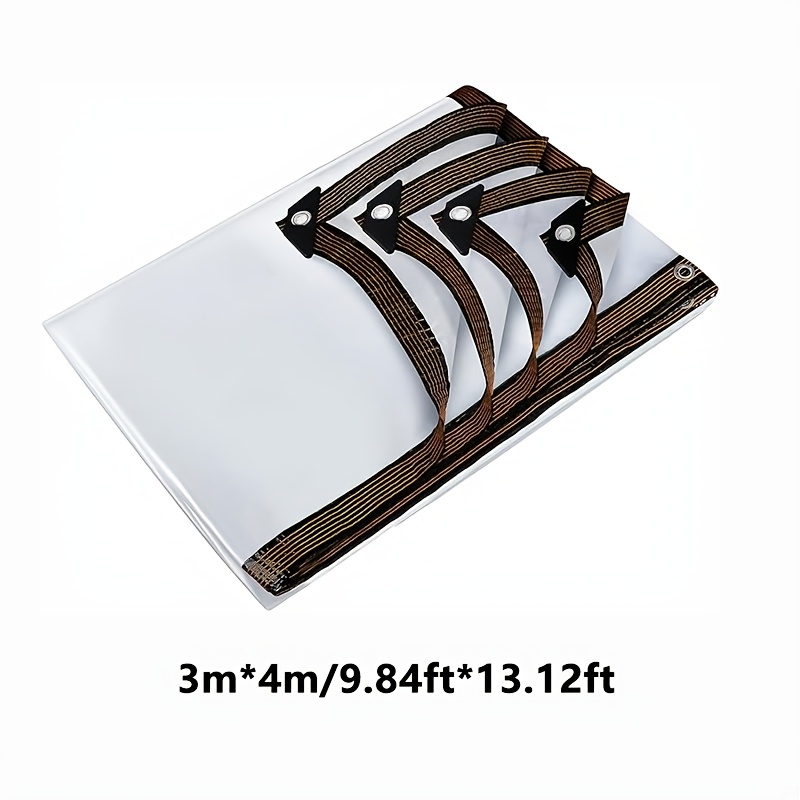TEMU 1pc Of Waterproof Tarpaulin, Snow Proof Transparent Tarpaulin, Rain Proof Cloth, Gazebo Accessories, Transparent Plastic Waterproof Tarpaulin,