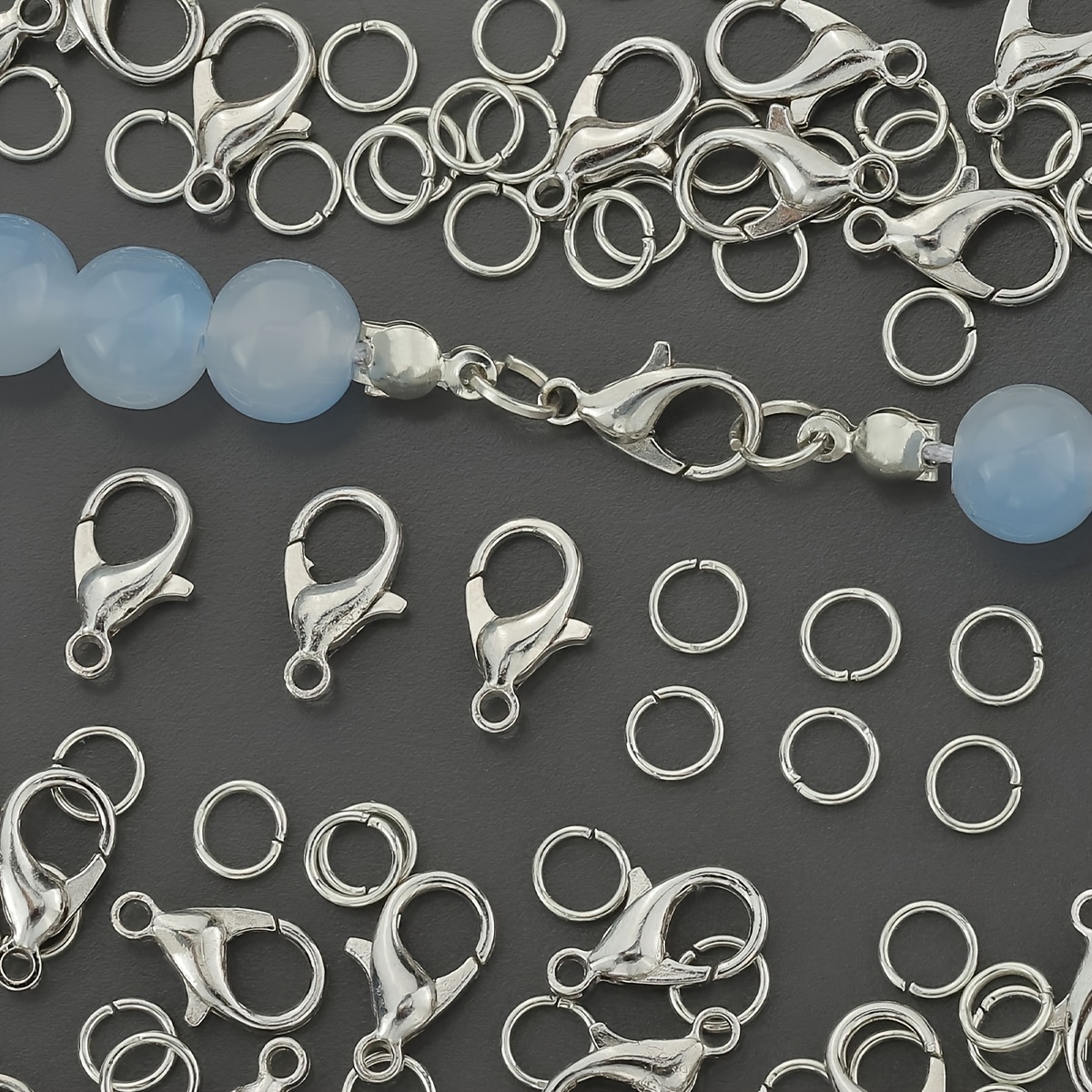 200pcs Lobster Clasp & Open Jump Ring Set for Beading