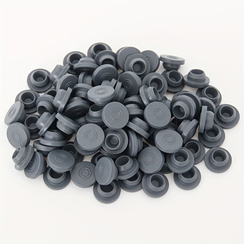Image of 100pcs Pack 13mm Self-sealing Rubber Stoppers Suitable For Vaccine Glass Bottles, Use, & Scientific Applications - Compatible For Vaccine Vials, Blood Tubes, Sealing Organizers
