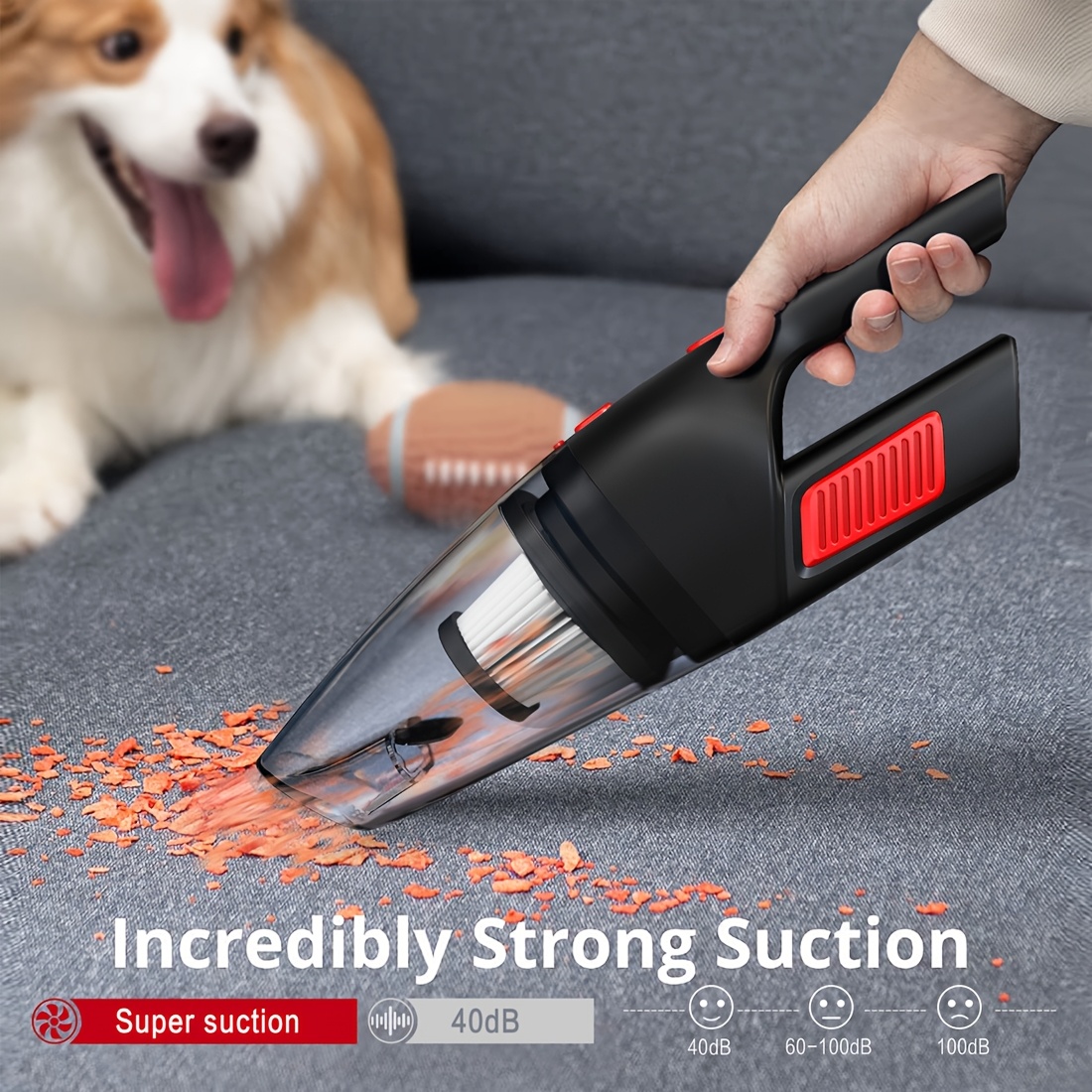 wireless convenient handheld car vacuum cleaner powerful suction kitchen floor cleaning supplies usb charging mini cleaning dust collector suitable for cars rv home office industrial sites and other   tools Product details 4