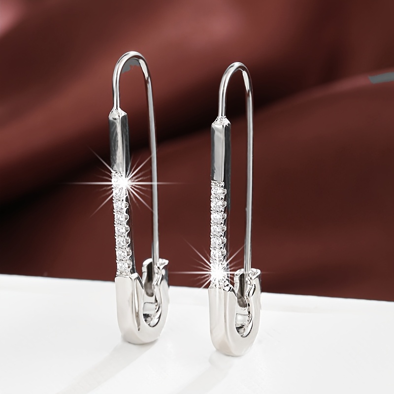 TEMU 1 Pair Easy Brooch Style Synthetic Zirconia Stud Earrings For Women