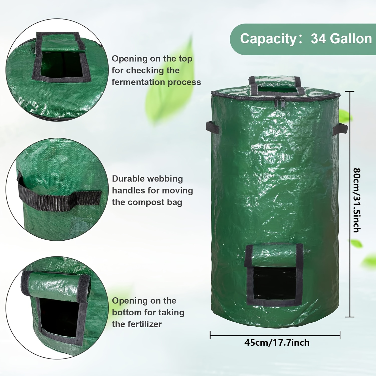 TEMU 34 Gallon Bin: For , Fertilizer, , , And Vegetables - Reusable Bag