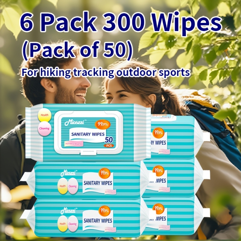 Mioszzi Sanitary Wipes Fragrance-Free Ultra-soft For Hiking Camping Outdoor Sport And Daily Life, Travel Size Non-woven Fabrics Cleaning Wet Wipes-15Pack 750pcs/12Pack 600pcs/6pack 300pcs/3pack 150pcs - Image 5