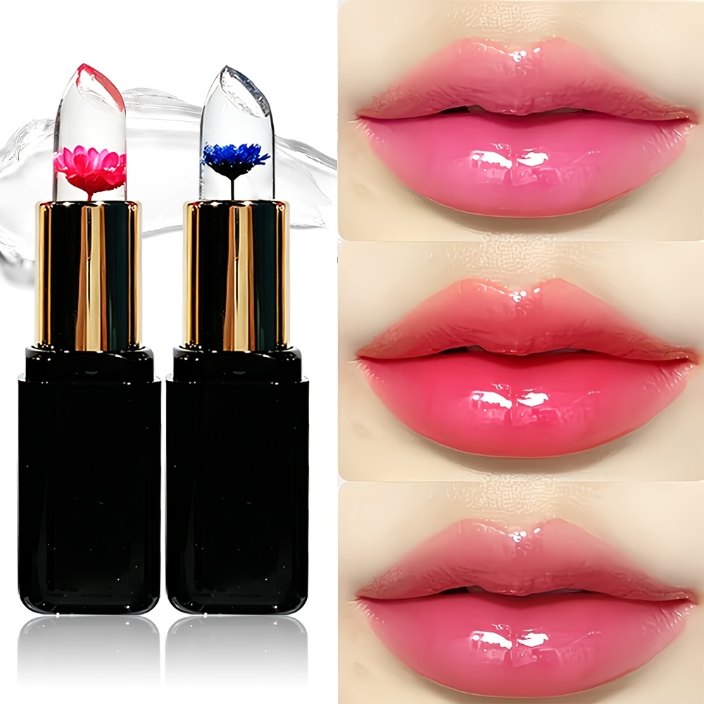 2pcs Lipsticks - Color-changing Lip Balm, Moisturizing Glossy End, Temperature-activated Tint, Long-lasting Hydrating Lip Care