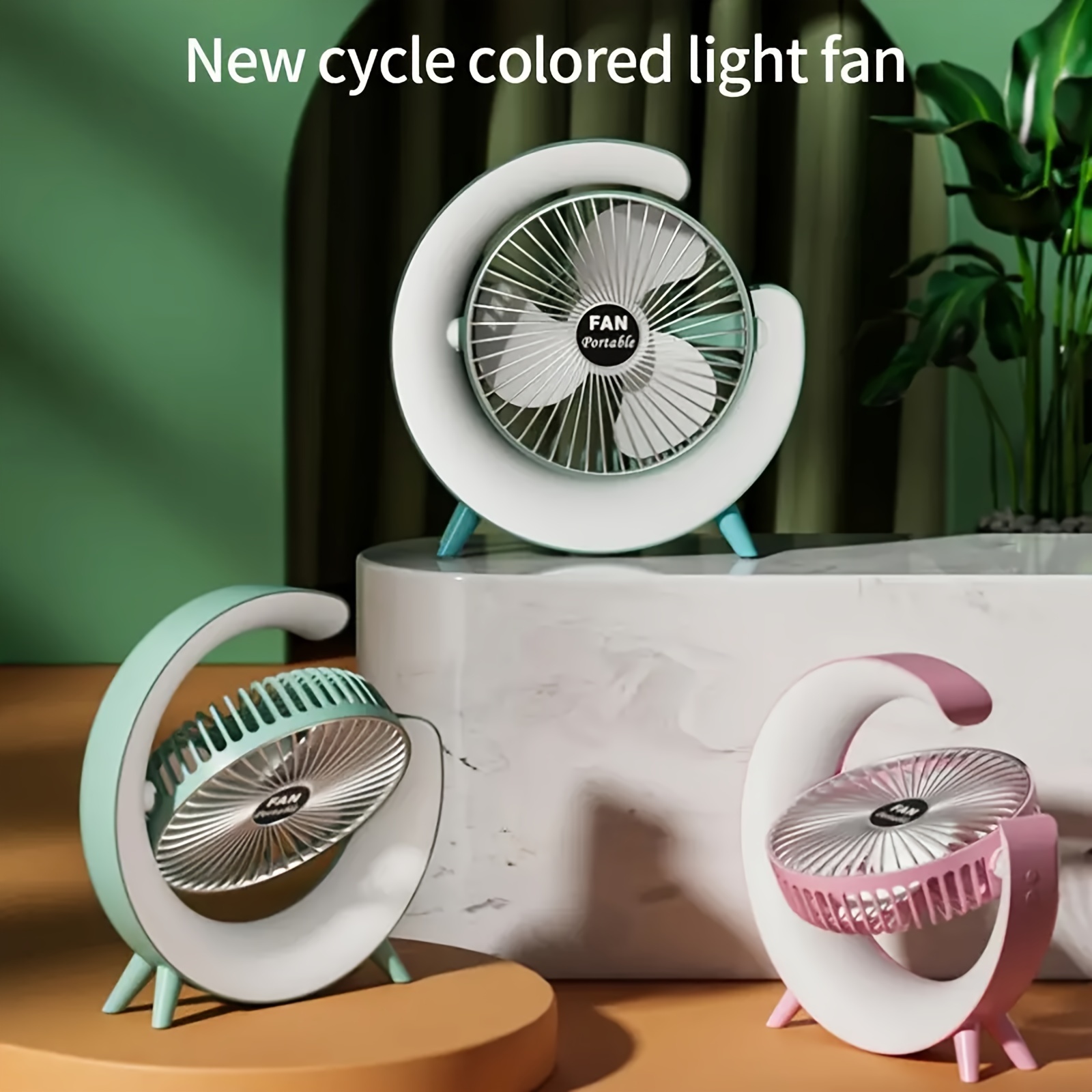 1 шт. небольшой вентилятор для домашнего рабочего стола, цветной вентилятор с зарядкой через USB, мини-настольный вентилятор с циркуляцией воздуха на лето для кемпинга на открытом воздухе, пикника, офиса, автофургона, путешествий подробные сведения 6