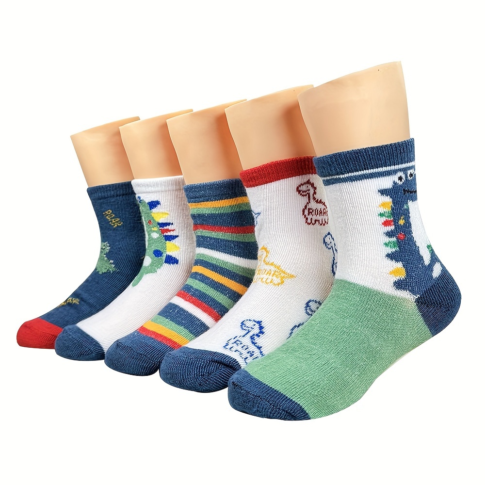 5-pair Pack Large Dinosaur Spring/ Cute Cartoon Socks