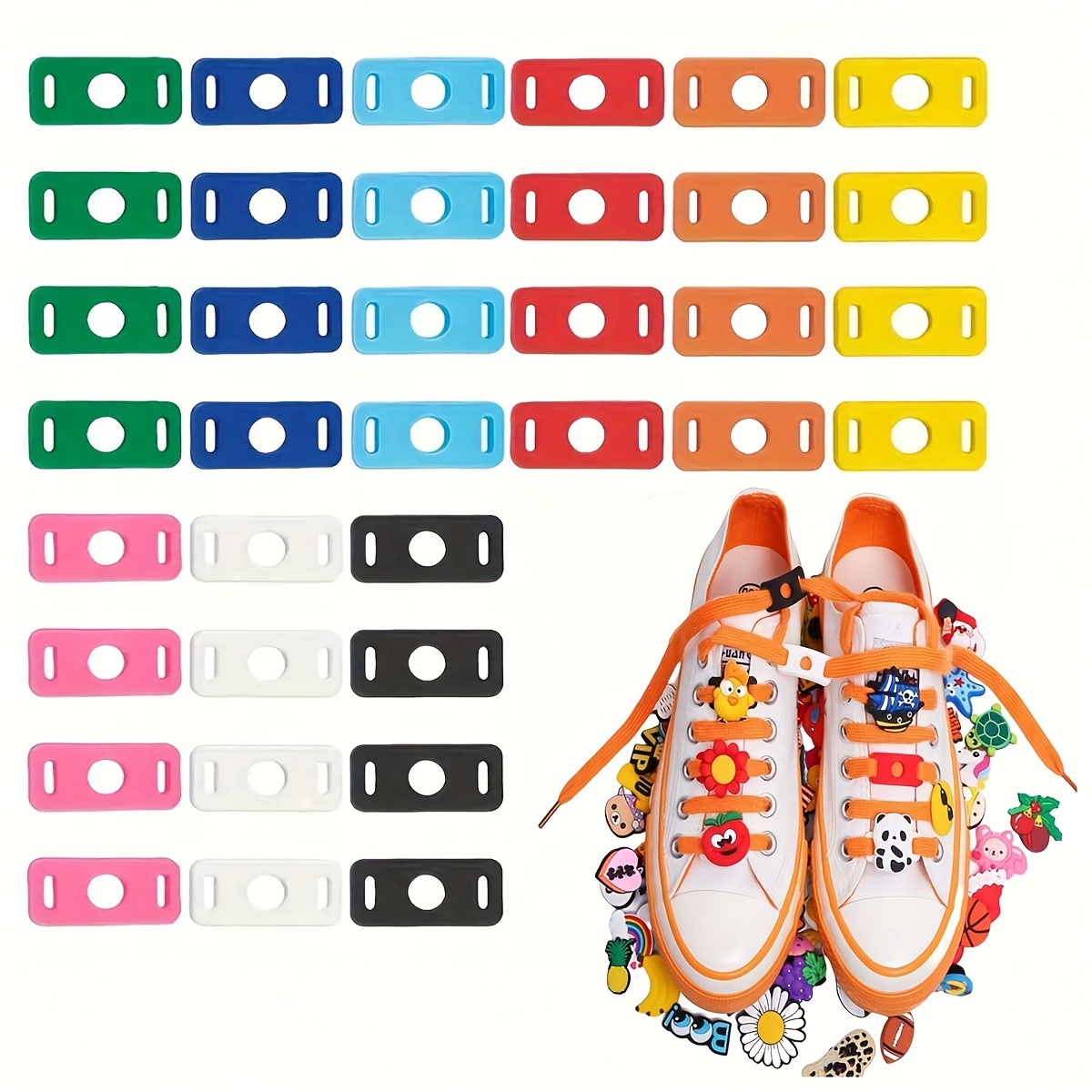 

36-pack Pvc Shoe Set, Diy Decorative Accessories For Sneakers, Ideal For Birthday, Christmas, Valentine's, Halloween Gifts