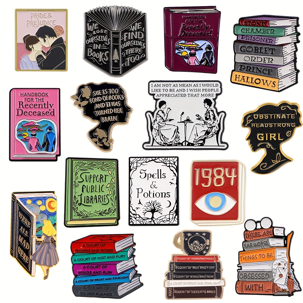 

10pcs/set Literature Cartoon Lapel Pins Enamel Pin For Backpacks Briefcase Badges Brooch For Clothes Accessories Fashion Christmas Gifts