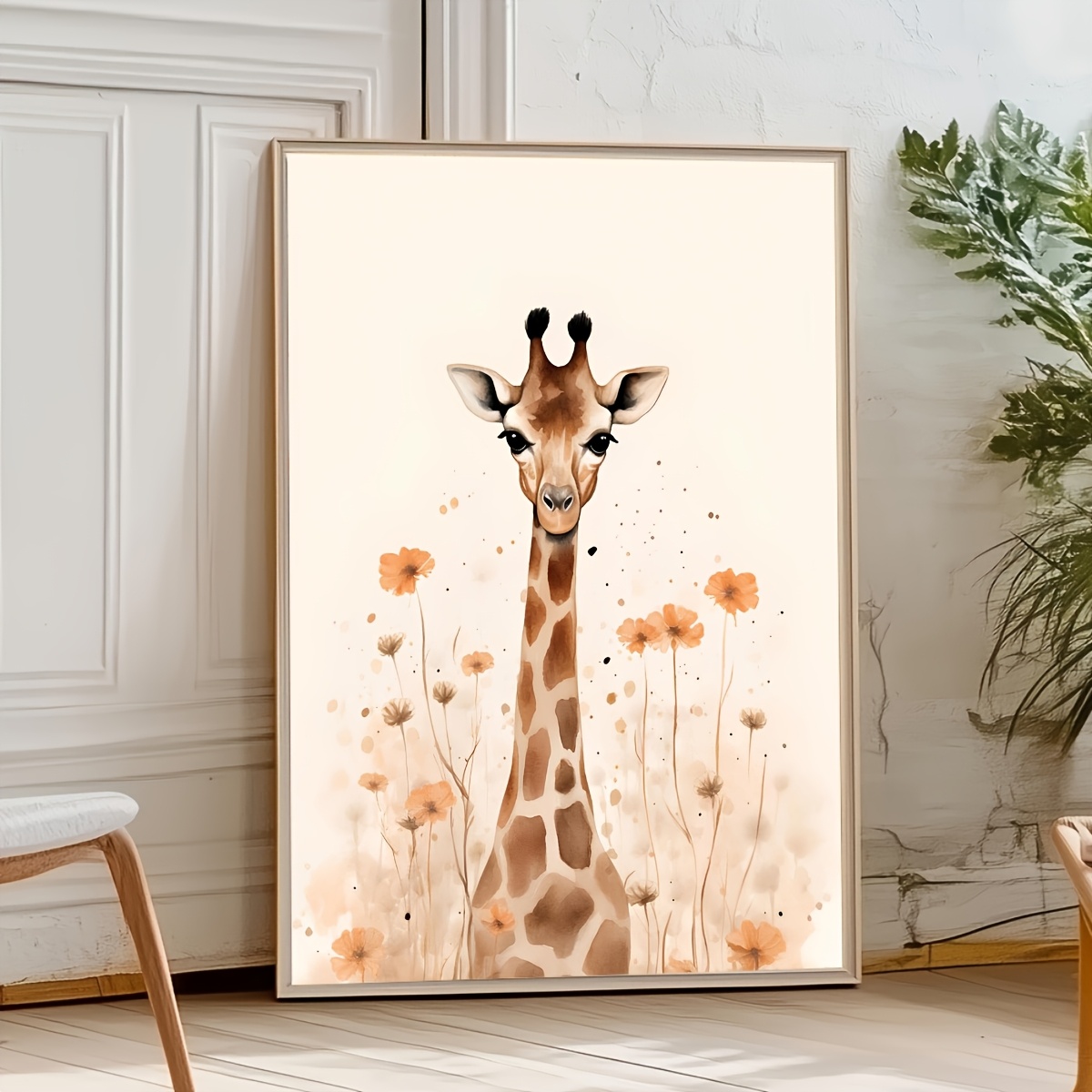 Unframed Baby Giraffe Wall Art Print for Nursery Decor
