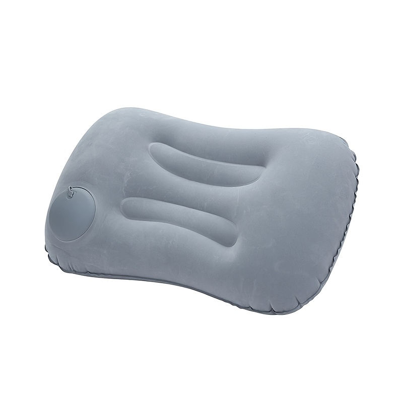 TEMU 1pc Flocking Pressing Inflatable Square Pillow Pvc Inflatable Square Pillow Outdoor Travel Inflatable Pillow Office Outdoor Pillow Backrest
